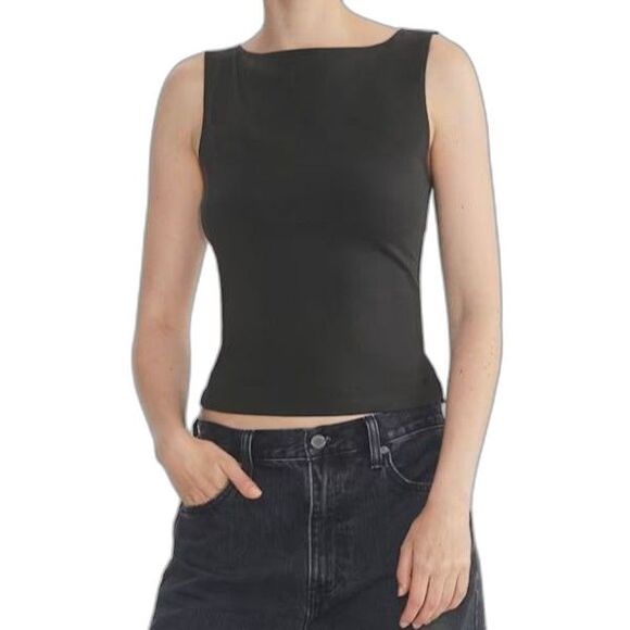 SUNDAY BEST Aritzia Black Stretch Tank Top Womens Large - Picture 2 of 13